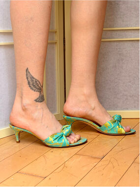 Vintage Kate Spade New York Mermaid Open Toe Kitten Heels